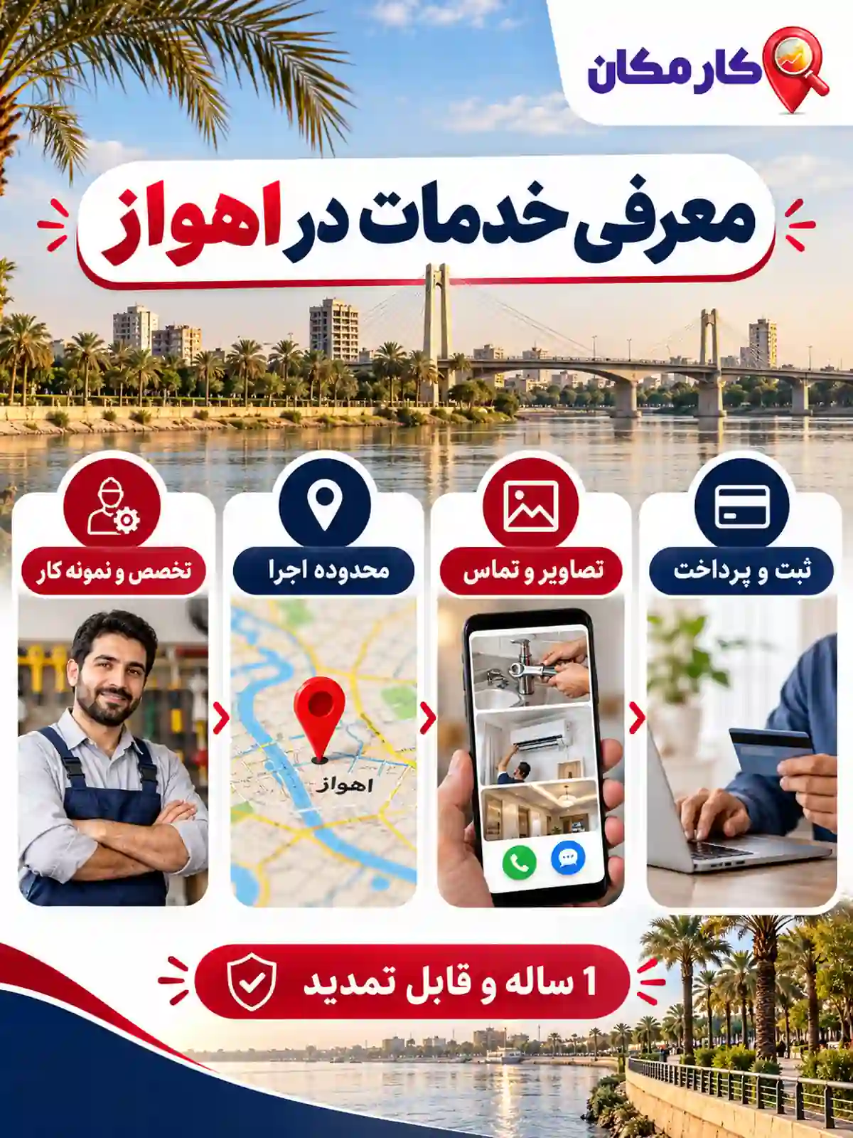 مراحل ثبت آگهی خدمات در اهواز