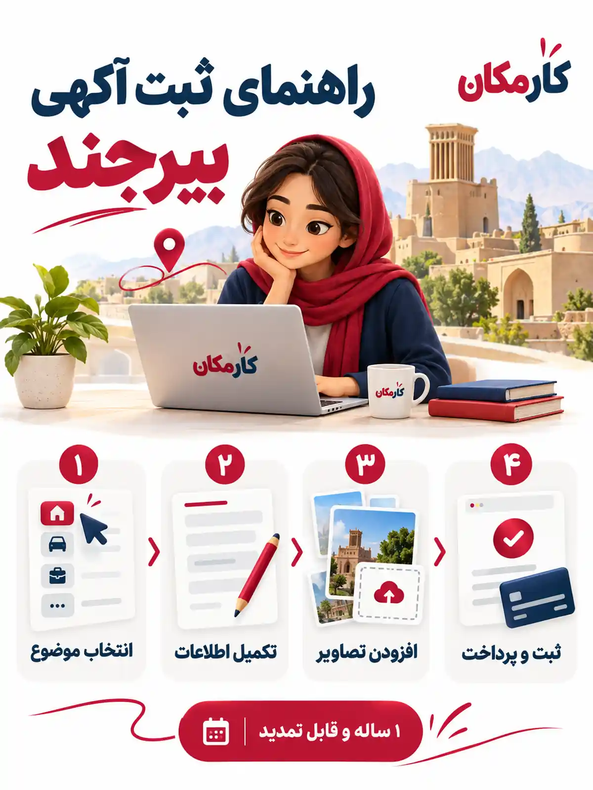 راهنمای مراحل ثبت آگهی در بیرجند