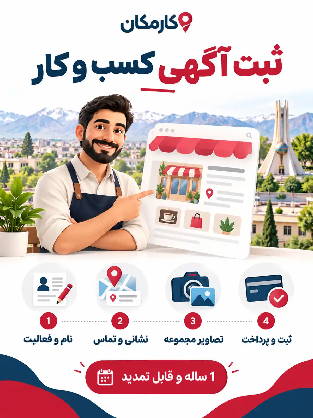 تبلیغ کسب و کار در شهرکرد | 1 ساله و قابل تمدید 17 مراحل ثبت آگهی کسب و کار در شهرکرد