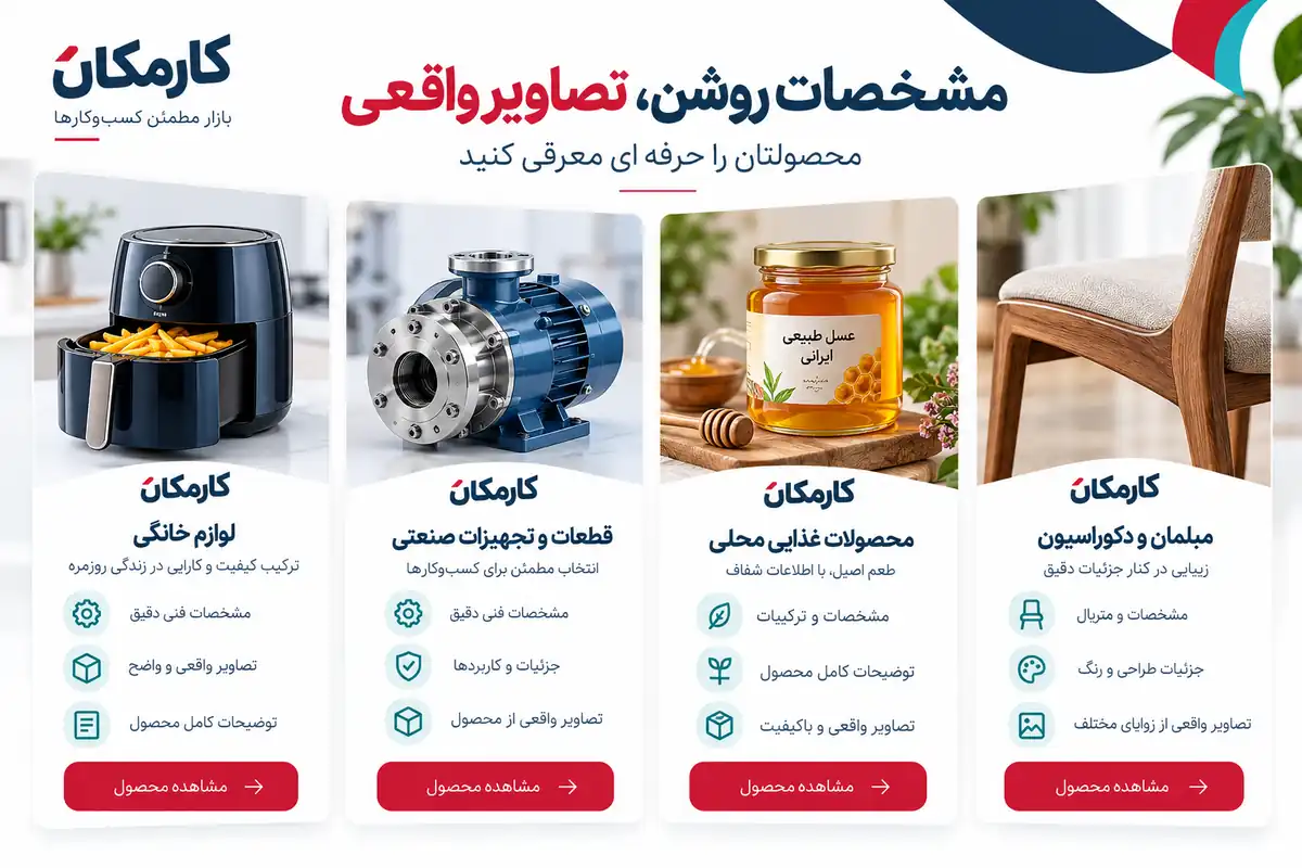 معرفی مشخصات و تصاویر واقعی محصولات برای خریداران ارومیه