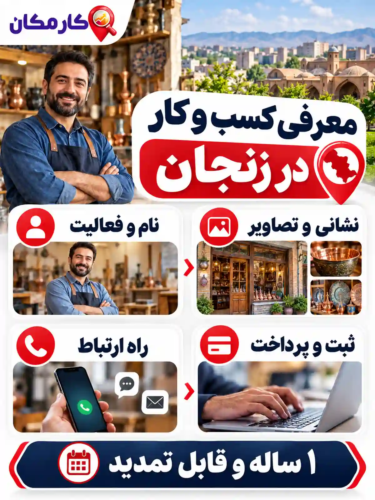 مراحل ثبت معرفی کسب و کار در زنجان